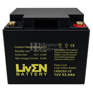 Bater�a Liven Battery LVDC53-12 | 12 voltios 53 amperios Ciclo Profundo